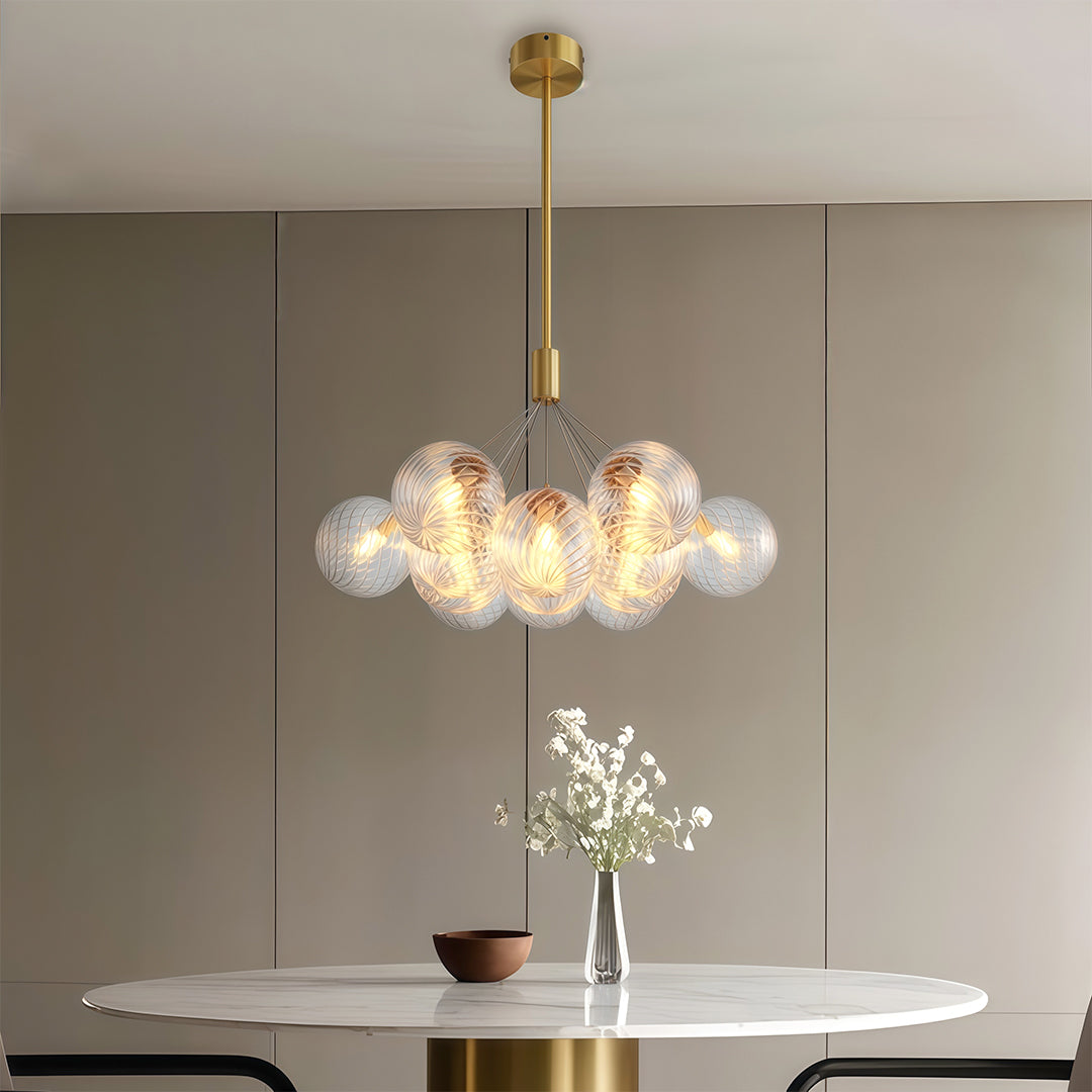Modern Bubble Chandelier Minimalist Solid Copper Ceiling Light