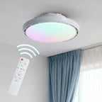Ceiling Fan Modern with Light LED Simple Round Leafless Dimmable Lamp