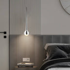 Modern Chromed Metal Single Water Drop LED Pendant Light