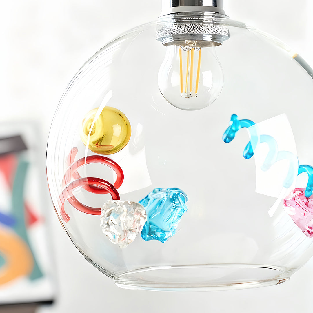 Coloured Glass Pendant Lights Globe Art Deco Ceiling Light