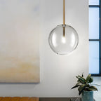 Clear Glass Globe Pendant Light Nordic Iron Ceiling Light