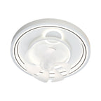 Contemporary Ceiling Fans with Light White Finish Round Design Lamp