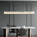 Copper Metal Pendant Light Linear Cloud Stone Ceiling Light