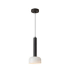 Modern Copper Tube 1-light White Glass Bowl Pendant Light