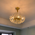 Crystal Flower Chandelier Flower Shaped Vintage Floral Ceiling Light