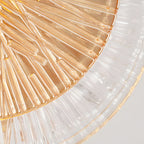 Modern Crystal Glass Disc Pendant Light with LED 1-Light Round Hanging Lamp