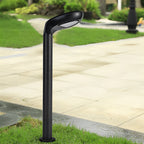Curved Bollard Light Minimalist Solar-Powered Black Aluminum Lamp