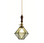 Diamond-shaped Pendant Light Vintage Brass Ceiling Light