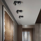 [Open-Box]Modern Double Head Rotating Folding Ceiling-Mounted Spotlight in Black/White