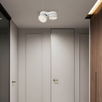 [Open-Box]Modern Double Head Rotating Folding Ceiling-Mounted Spotlight in Black/White