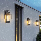 Waterproof Iron Art Black Outdoor Sconces Vintage Style