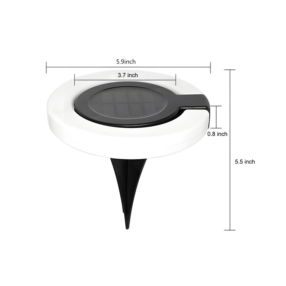 Modern Foldable Solar Deck Lights 4Pcs Round Outdoor Disk Lighting Set