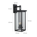 Black External Wall Lights Outdoor Courtyard Waterproof LED Light