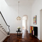 Gold Metal Pendant Light Adjustable Chain Chic Geometric Ceiling Light
