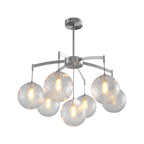 Modern Glass Ball Chandelier Full Copper Ceiling Light