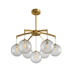 Modern Glass Ball Chandelier Full Copper Ceiling Light