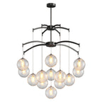 Modern Glass Ball Chandelier Full Copper Ceiling Light