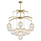 Modern Glass Ball Chandelier Full Copper Ceiling Light