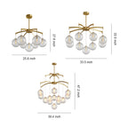 Modern Glass Ball Chandelier Full Copper Ceiling Light