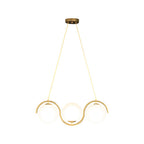 Glass Ball Linear Chandelier Wave‑shaped Island Ceiling Light