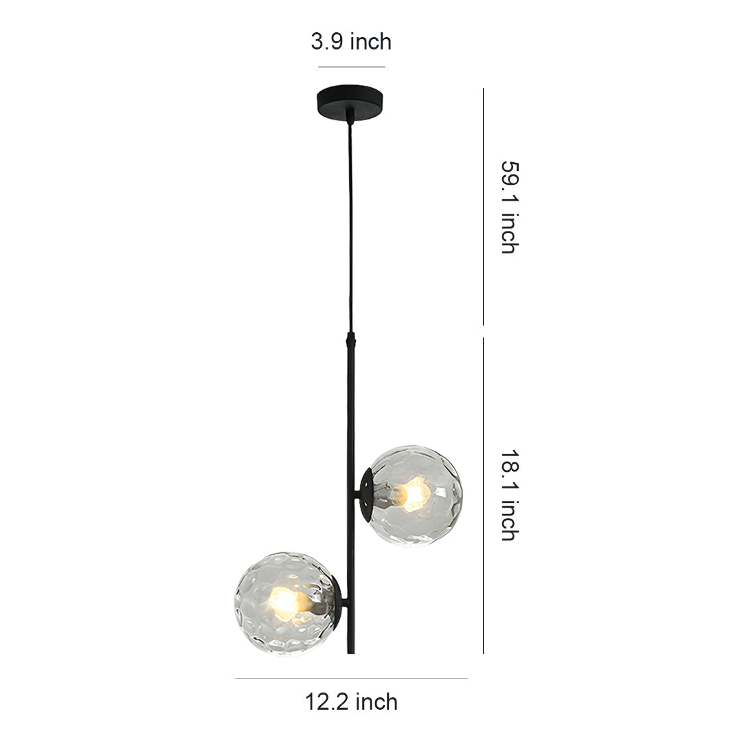Glass Hanging Pendant Lights Minimalist Double Globes Ceiling Light