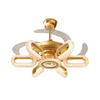 Gold Ceiling Fan with Light LED Iron Brightness Ceiling Fan Lights