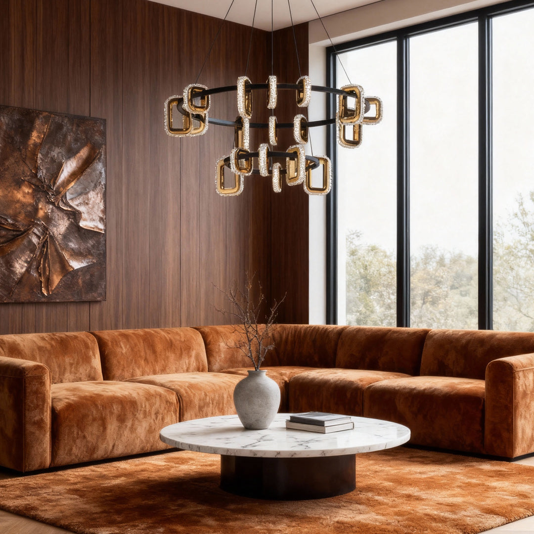 Modern Gold Chandeliers Personalized Acrylic Ceiling Light