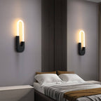 Modern Indoor Oval LED Wall Sconces - 16'' H, Black