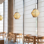 Japanese Style Pendant Lights Braided Hemp Rope Ceiling Light