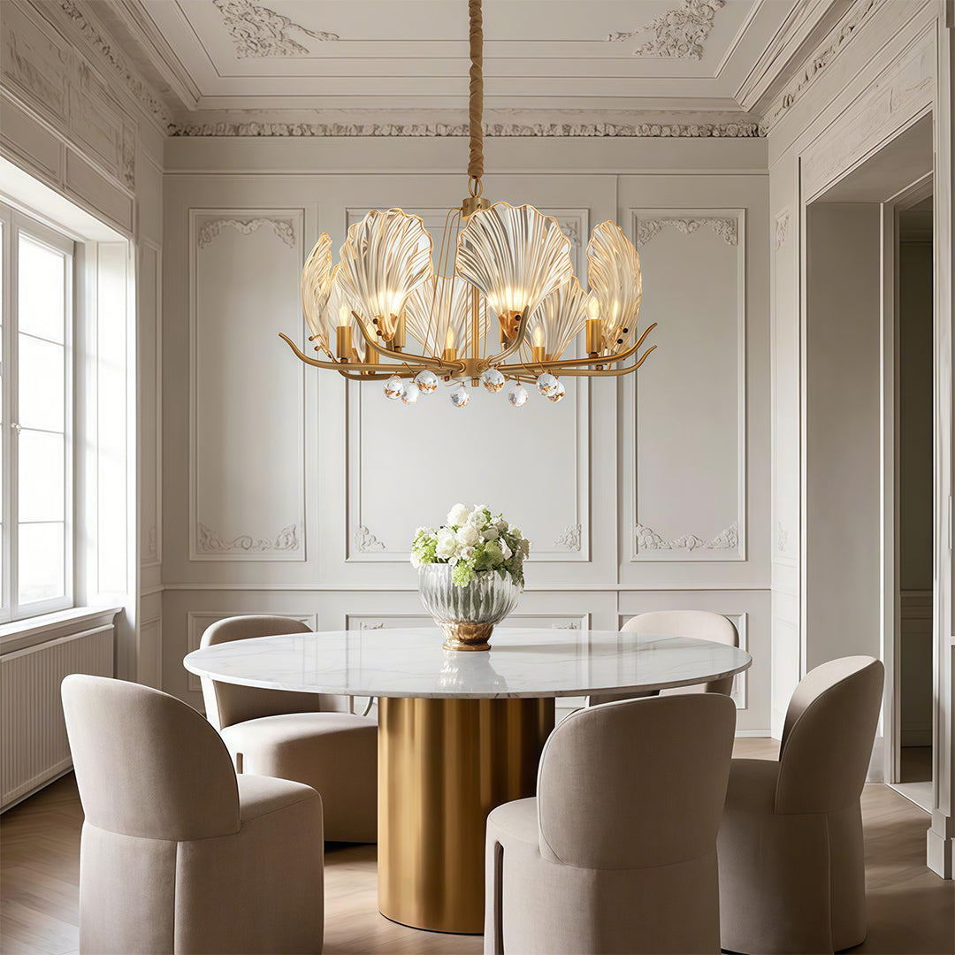Shell Chandeliers Modern Copper Glass Ceiling Light