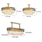 Modern LED Dimmable Dining Room Crystal Chandelier-Round/Rectangle