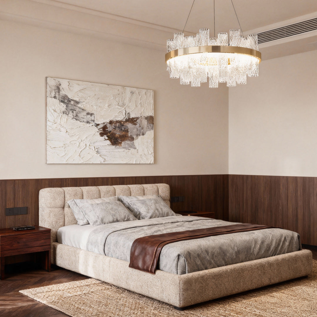 Modern LED Lighting Chandelier Crackled Glass Ceiling Light