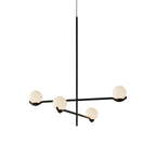 Modern Linear Glass Ball Pendant Light with 3/4/6-Light - Black/Gold