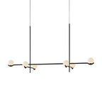 Modern Linear Glass Ball Pendant Light with 3/4/6-Light - Black/Gold