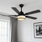 Ceiling Fans with Lights European Retro Fabric Shade Fan Lamp