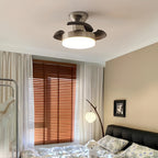 Silver Ceiling Fan with Light French Retro Hardware 3-Blade Fan Lamp