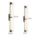 Modern Long Acrylic Tube LED Metallic Indoor Sconce Wall Lamp, 27.55''/35.43