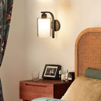 Modern Minimalist Single Black Cylindrical Glass Wall Sconce