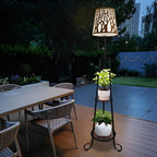 Modern Outdoor Floor Lamp with Shelves