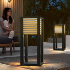 Modern Outdoor Floor Lantern Waterproof Black Portable Light