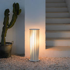 Modern Outdoor Lanterns White Twisted Metal LED Light