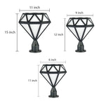 Modern Outdoor Pillar Lights Diamond-Shaped LED Waterproof Light