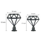 Modern Outdoor Pillar Lights Diamond-Shaped LED Waterproof Light