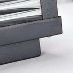 Square Pillar Light Ribbed Glass Outdoor Metal Light