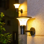 Outdoor Solar Wall Sconce Black Waterproof Metal Light