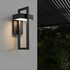Black Outdoor Wall Sconce Modern Rectangular LED Light
