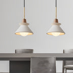 Plaster Cone Pendant Light Creative White Cement Ceiling Light