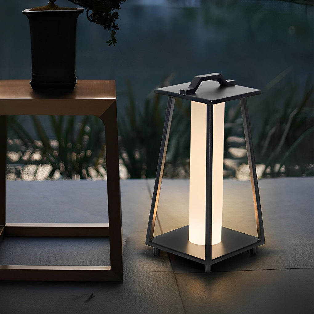 Modern Portable Outdoor Lantern Waterproof LED Black Modern Light