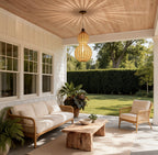 Modern Rattan Pendant Light Country Woven Gourd Hanging Ceiling Light