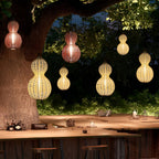 Modern Rattan Pendant Light Country Woven Gourd Hanging Ceiling Light